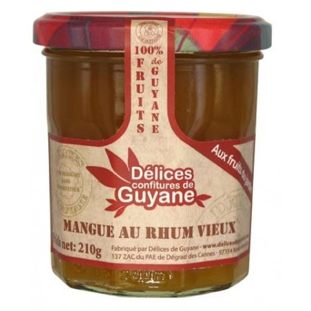 Confiture mangue rhum vieux Délices de Guyane