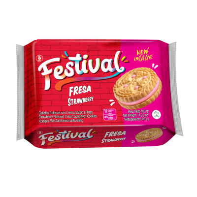 BISCUITS FRAISE 403g FESTIVAL