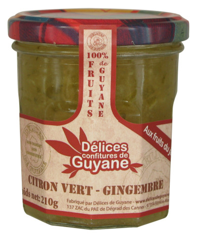 CONFITURE CITRON GINGEMBRE 210g DELICES DE GUYANE