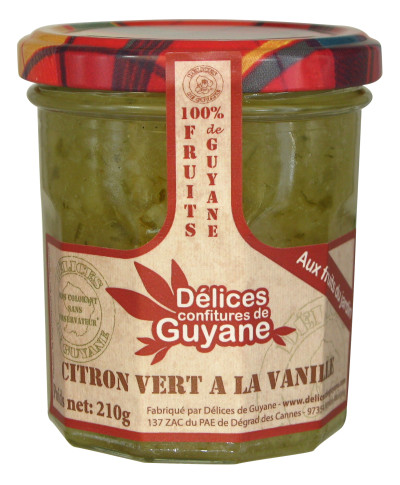 CONFITURE CITRON VERT VANILLE 210g DELICES DE GUYANE